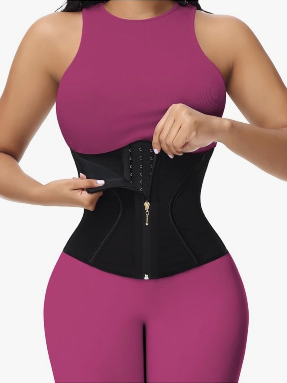 Black High-Waist Waist Trainer Corset for Women